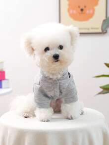 1件宠物衣服，猫狗服装，小型犬幼犬套装，可爱熊猫图案舒适卡通连帽衫，适合小型宠物 - 灰色 - 查看 4