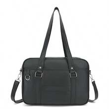 A Minimalist And Fashionable Early Morning Office Lady Tote Bag Made Of PU Leather, Available In Solid Colors, Featuring A Large Capacity And A Single Shoulder Strap.