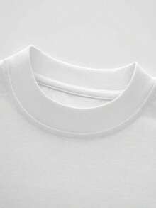 Vintage Newspaper Graphic Print Tee Casual Soft Short Sleeve Pure Cotton 220gsm T-Shirt - 白色 - 查看 3