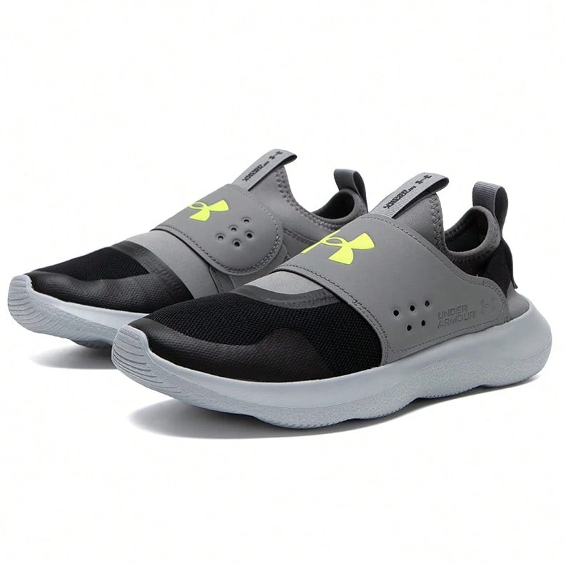Under Armour Runplay 男士舒适柔软弹性透气轻便运动鞋,健身训练跑步鞋,一脚蹬款式,建议选购大一码。 - 黑灰色 - 查看 1