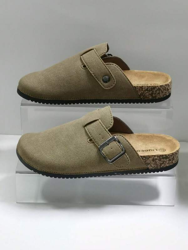 Sandálias Mule Masculinas Slip-On, Chinelos Casuais de Madeira Macia, Slides Sem Costas, Adequados para Verão e Outono/Inverno, Tamanho Grande, Escritório e Lazer