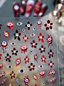 1 miếng dán móng tay nghệ thuật Halloween màu đỏ sẫm Bloody Mary dập nổi 5D, hiệu ứng vết thương đau đớn chân thực, họa tiết nhỏ nghệ thuật móng tay máu me, hình hoa quỷ máu me, thích hợp cho việc tự trang trí móng tay, thiết kế móng tay, phụ kiện làm móng, miếng dán móng tay - Nhiều màu - Xem 14