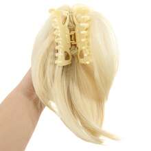 Synthetic Claw Clip In Ponytail Hair Extensions Diy Hairpiece Hair Bun Fake Blonde Hair False Pigtail For Women