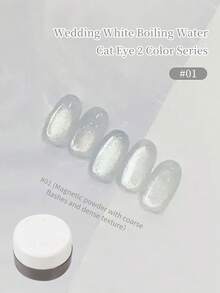 annies 5g Esmalte de uñas de gel con efecto ojo de gato blanco especial para boda, que se remoja y cura con luz UV/LED, sin color de fondo, efecto brillante de ojo de gato, 1 pieza/2 piezas - Multicolor - Ver 8