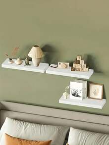 1 pieza Estantería montada en la pared, estantería de pared para sala de estar, tabique de una sola pieza para dormitorio y mesita de noche, estantería de pared, tablero de madera para exhibición, adecuado para pared, estantería colgante de pared para baño, estantería de exhibición de madera moderna