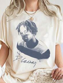 Vintage Women Music R&B Pop Get You Caesar Lyric Graphic Tee T-Shirt – Y2K Bootleg Oversized Retro Streetwear Cotton R&B Pop Hip-Hop Music Tour Fans Graphic Tees With Round Neck For Summer Top, Shirts Women, Men's T-Shirts