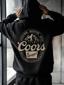 Y2K,Coors Banquet,Hoodie For Men - Long Sleeve, Regular Fit, Street Style, Digital Print, Casual Pullover With Pocket, Ideal Gift Coors Tops "Enjoy Cozy Times Together! Our Unisex Hooded Sweatshirts: Made With Brushed Cotton For Warmth And Comfort, They're Winter-Ready And Perfect For Couples, Gifts, Or Cold Weather Adventures." Men's Tops INS Style Men's Plus Size Letter Print Drawstring Hoodie, Soft And Comfortable Against The Skin, Perfect For Winter Wear, Winter Tops, Gifts For Others