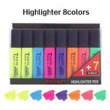 Shuttle Art Pastel Highlighters, 8 Assorted Macaron Colors Highlighter Pens, Chisel Tip Dry-Quickly  Highlighter Markers For Adults In The Home School Office