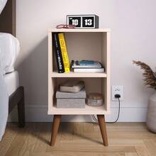 Small Retro Bookshelf Bedside Table Various Colors Charm - Beis - Ver 4