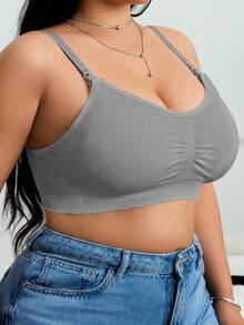 Sutiã de amamentação feminino confortável, liso, sem aro, com fecho frontal, sem costura, para maternidade, sutiã para amamentação, para dormir, para gravidez e pós-parto