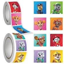 Paw Patrol 500 Peças/Rolo Adesivos Infantis Desenho Animado Patrulha Canina, Suprimentos de Papelaria Fofos para Crianças, Suprimentos Escolares de Professor, Adesivos de Recompensa, Brinquedos Presentes