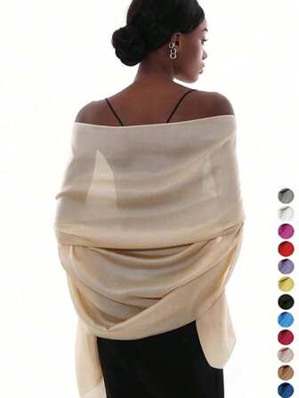 1 件高品质雪纺披肩/围巾，可用作晚礼服、新娘、伴娘、派对秋装，适合女士