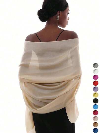 1pc High Quality Chiffon Shawl/Scarf, Dual-Use For Evening Gown, Bridal, Bridesmaid, Party Fall Clothes For Women