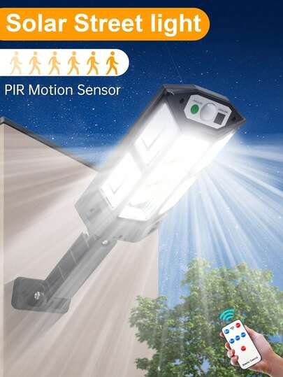 1 pieza Luz solar de pared súper brillante, 43 perlas LED, batería de litio de 3.7V/1200mAh, IP65 resistente al agua, sensor de movimiento para exteriores, 3 modos de iluminación, apta para exteriores, jardín, calle, patio y talla grande