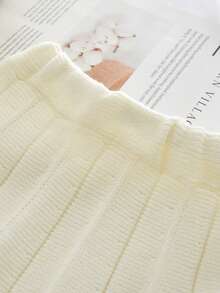 2pcs/Set Young Girl Cute Long Sleeve Fruit Print Top And Pleated Skirt Set, Autumn/Winter