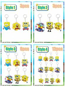SPONGEBOB Spongebob SquarePants Cartoon Key Chains, Small Items, Bags, Pendants, Couple Transparent Acrylic Key Chains, Cartoon Rainbow Key Chains, Wallets, Schoolbags, Backpacks, Crossbody Bags, Bracelets, Luggage, Halloween, Christmas Gift Key Chains, Pendants, Birthday Gifts, Festival Gifts