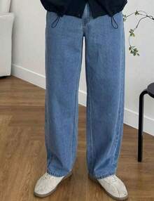 Men's Balloon Jeans - 深色水洗藍 - 查看 3