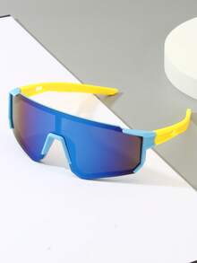 1 件儿童时尚彩色护目镜，男孩女孩骑行运动滑雪登山经典一体式防护眼镜，适合旅行户外活动 - 彩色 - 查看 8