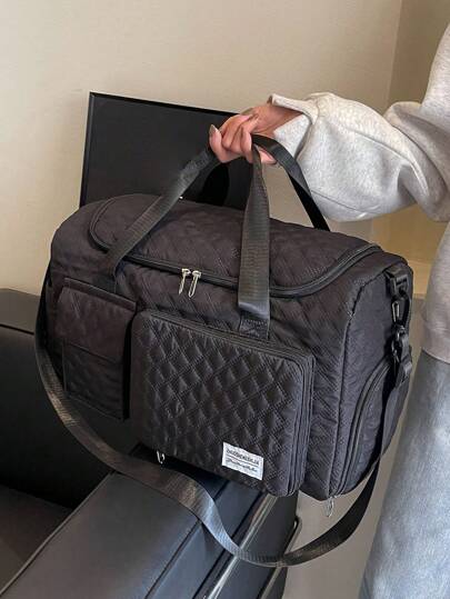 Foldable Portable Travel Duffel Bag,Lightweight And Collapsible, Wet And Dry Separation, Independent Shoe Compartment, Large Capacity With Multi-Pockets, Perfect For Day Trip, Overnight Stay, Hospital Bag, School Bag, Beach Trip Or Vacation Bag For School School Accessories School Stuff