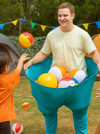 1 Grandma Pants Courtyard Game, Detachable Oversized Stretch Pants, Suitable For Backyard Barbecue, Party, Team Relay Race, Autumn Harvest Festival, Outdoor Activity Competition, Halloween, Christmas, Catch Game, Family Gathering, And Team Building