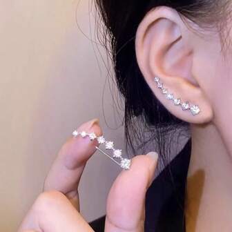 1 对合金法式环形耳环，