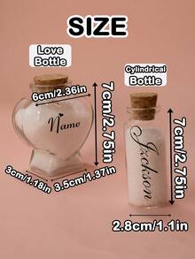 Custom Mini Jars With Text,Personalized Mini Jars With Cork Lids,Customized Sand Jars Keepsake,Customizable Small Decorative Jar,Wishing Bottle,Memory Bottle,Beach Honeymoon,Valentine's Day,Wedding Gifts,Cute Glass Jar,Birthday Gifts,Bedroom,Living Room,Groom,Bride,Friends,Couple,Family,Father,Mom - Style a - View 3
