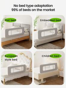 80cm/31.5in Babybbz Portable Bed Fence, One Side Free Of Installation, Baby Fall Protection Fence, Bedside Baby Guard, One Side Available