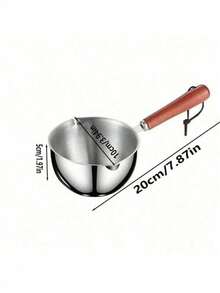 Stainless Steel Mini Oil Pot, Multi-Function Oil Heating Pot For Home Cooking - Silver - View 9