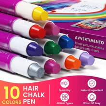 Halloween Christmas Nice Hair Chalk Pen Easy Wash Beauty Colors/Glow In The Dark Under UV Light Crayon/ For Party Halloween,Cosplay, Birthday Party,Decoration Party Be The Queen And King - Multicolor - View 4