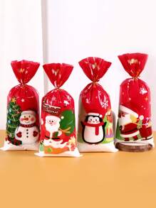 25/50/100 piezas Bolsas de regalo de Papá Noel y muñeco de nieve para Navidad, bolsas de botín de Navidad, decoraciones navideñas para el hogar 2025, envoltura de regalos de Navidad, Feliz Año Nuevo 2026, embalaje reutilizable, decoraciones navideñas, pijamas navideños, regalos de Navidad, decoración navideña