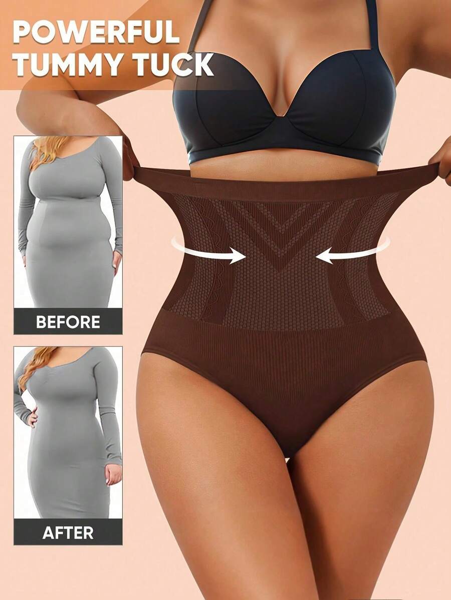 Women's High Waist Tummy Control Seamless Shapewear Shorts, Comfortable Slimming Compression Pants For Waist And Abdomen