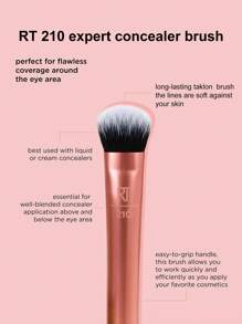 Real Techniques 专业遮瑕化妆刷，遮盖黑眼圈和瑕疵，适用于晕染液体和膏状遮瑕产品，提亮黑眼圈，圣诞礼物，1 支装，粉底刷，遮瑕刷，腮红刷，修容刷，腮红刷，古铜粉刷，散粉刷，粉底刷，腮红刷 - 粉色 - 查看 2