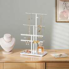 1pc Jewelry Holder Organizer Stand,Adjustable Jewelry Tree 17.5" Height (Max),Jewelry Stand Organizer For Necklace Earring,3-Tier Jewelry Hanger For Necklaces, Bracelets, Earrings, Stainless,Metal Jewelry Stand With Tray For Storing And Displaying Necklaces, Earrings And Bracelets, Earring Display Stand, Suitable For Home Storage Or Jewelry Retail, Valentine's Day Gift. Sun Travel Cool For Women Storage Organizer Travel Essentials Back To School Dormitory Storage Fall Decor - Multicolor - View 9