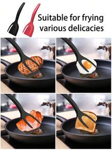 1 Peça Escumadeira e Clipe de Bife 2 em 1, Escumadeira Multiuso Antiaderente para Cozinha, Clipe de Bife, Clipe para Churrasco, Espátula para Panquecas, Pinça Escumadeira para Ovos, Escumadeira para Frigideira de Cozinha, Pinça Escumadeira para Frigideira, Ferramenta de Clipe de Alimentos para Assar, Adequada para Bife, Pão, Peixe Frito, Panquecas, Ovos, Torradas, Tortillas de Milho, Sanduíches, etc.