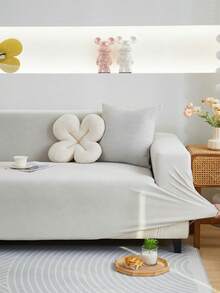 1 件纯色高弹力沙发套，防滑，时尚，可机洗，适合 1/2/3/4 座沙发，家居装饰 - 淺灰色 - 查看 7