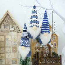 3 件装森林老人圣诞迷你娃娃圣诞树饰品、家居无脸娃娃圣诞装饰、圣诞节 2024 新年礼物、节日派对圣诞树挂饰、圣诞圣诞老人挂饰家居装饰、圣诞节节日装饰、圣诞树装饰、节日橱窗装饰、新年装饰、节日氛围装饰、圣诞节