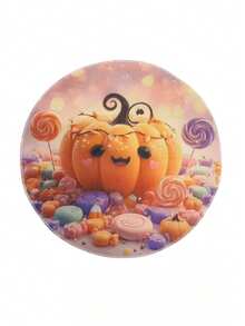 1PC Halloween Table Mats - Spooky Jack-O-Lantern, Ghosts, Bats, Spider Web Designs - Black & Orange Party Decorations - Durable Polyester Round Placemats For Dining, Kitchen, Halloween Party Decor - Easy-Clean Halloween Party Supplies, Halloween Accessories, Festive Dining Setup, Bat And Spider Web Design, Longlasting Decorations, Holiday Shoppers