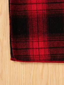 Girls' Casual Checkered Pattern Elastic Waist Pants, Suitable For Spring And Autumn - Red - View 5