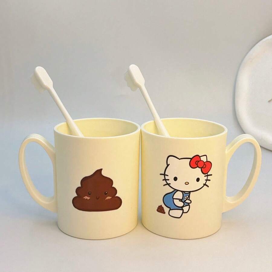 Sanrio 1 pieza Taza de enjuague de Hello Kitty de Sanrio de 350ml, taza linda y de moda, de vuelta a la escuela
