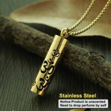 Golden Aromatherapy Necklace Diffuser Pendant Stainless Steel Locket Aroma Perfume Oils Essential Oil Diffuser Pendant Necklace Stainless Steel Jewelry Locket Necklaces Couple Men Punk Pendants Necklaces - Gold - View 22