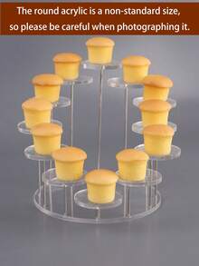 1pc Mini Acrylic Cupcake Stand, Rotating Round Jewelry Display Rack, Multi-Tier Round Dessert Cake Stand, Or Earring, Ring, Bracelet, Necklace Display Holder, Storage Organizer, Suitable For Home Decor