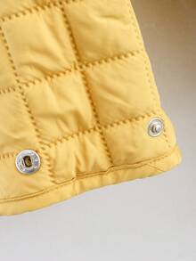 Chaqueta acolchada y acolchada amarilla para mujer, abrigo casual y suelto para otoño