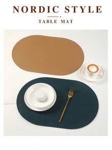 1件防滑耐热餐垫,防水可水洗厨房/餐桌垫兼杯垫,易于清洁室内/室外,仿皮杯垫家居装饰(马卡龙色) - 彩色 - 查看 4