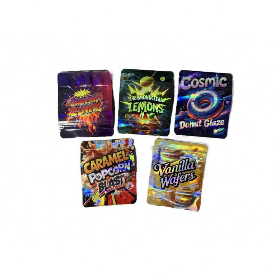 100/50 Pieces, Mixed Type Polyester Bag-Resealable, Waterproof And Deodorant Zip Bag With Sealed Mylar, Suitable For Storage And Packaging, Party Supplies - 50 件 - 查看 1