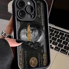 y Handyhülle mit vollständigem Linsenschutz, Persönlichkeit US-Dollar-Design,  Luxus, elegant und schön, matte Textur, geeignet für iPhone 7/8/11/12/13/14/15/X/XR/Xs/Plus/Pro/Pro Max/SE2, stoßfeste Schutzhülle - Schwarz - Übersicht 5