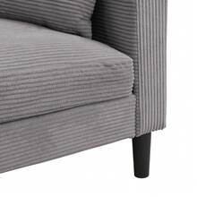 57 " High Resilience Loveseat Sofa, Wooden Frame 2 Seat Sofa, Comfy , Small Space Saving Modern Upholstered Sofa, Living Room Bedroom Apartment Small Space - 淺灰色 - 查看 10