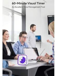 Yunbaoit 60 Minute Visual Countdown Timer With Night Light, Suitable For Anyone's Visual Timer, Suitable For Silent Timers In Homes, Classrooms, And Kitchens  Purple