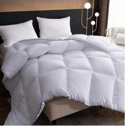 1pc Autumn/Winter Warm Down Comforter, Available In Super King/King Size, Suitable For All Seasons, Luxury Down Alternative Comforter, Quilted Fluffy Soft & Cool, With Corner Loops, Machine Washable