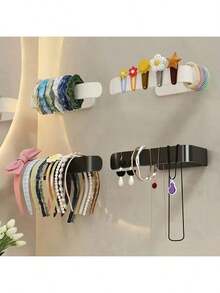 1pc Toilet Paper Holder, Fashion Self-Adhesive Toilet Paper Holder, Space-Saving Wall-Mounted Puncher, Bathroom Wall And Door Paper Practical Necklace, Seamless Double-Sided Tape, Available In 2 Colors Black/White, Bathroom Accessories, Bathroom Paper Holder, Kitchen Accessories, Dorm Essentials, Back To School Essentials, Jewelry, Dorm Paper Holder, Bathroom, Living Room, Christmas - Multicolor - View 9