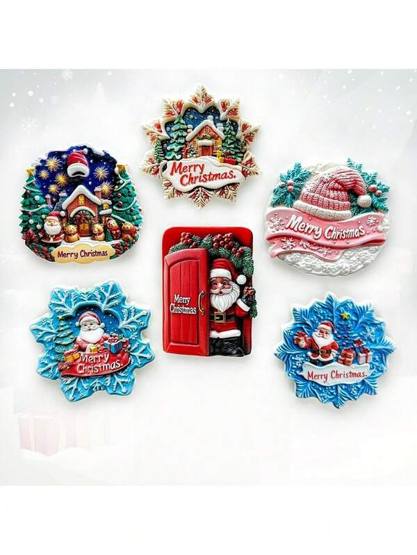 1pc Christmas Series Refrigerator Magnet Gift Souvenir Three-Dimensional Cute Home Decoration Magnetic Sticker Souvenir Atmosphere